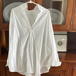 J. Jill White V-Neck Pleated Top